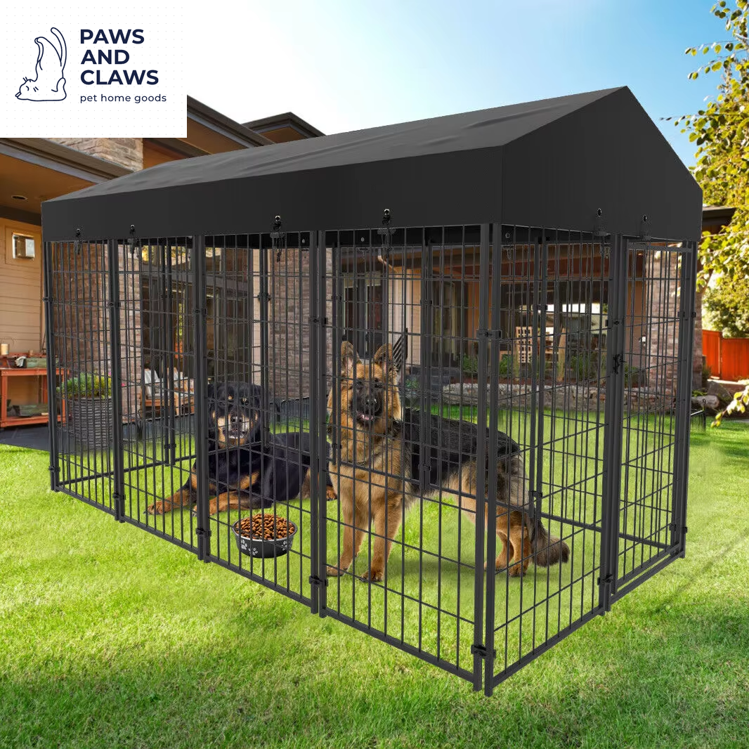 Extra Large Dog Cage Heavy Duty Pet Run Enclosure Pet Playpen with Roof Outdoor Pet Kennel High Fence