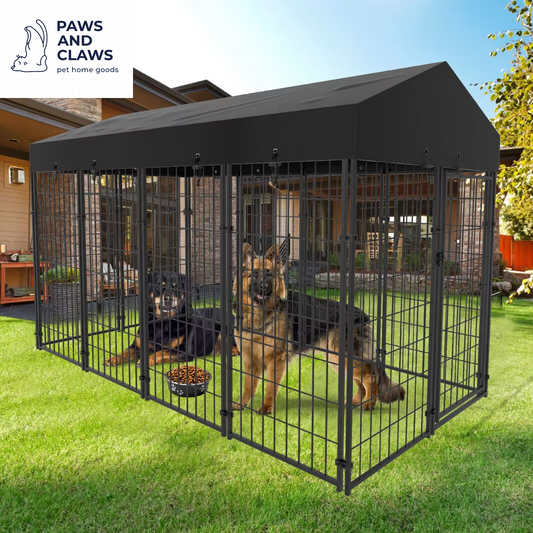 Extra Large Dog Cage Heavy Duty Pet Run Enclosure Pet Playpen with Roof Outdoor Pet Kennel High Fence