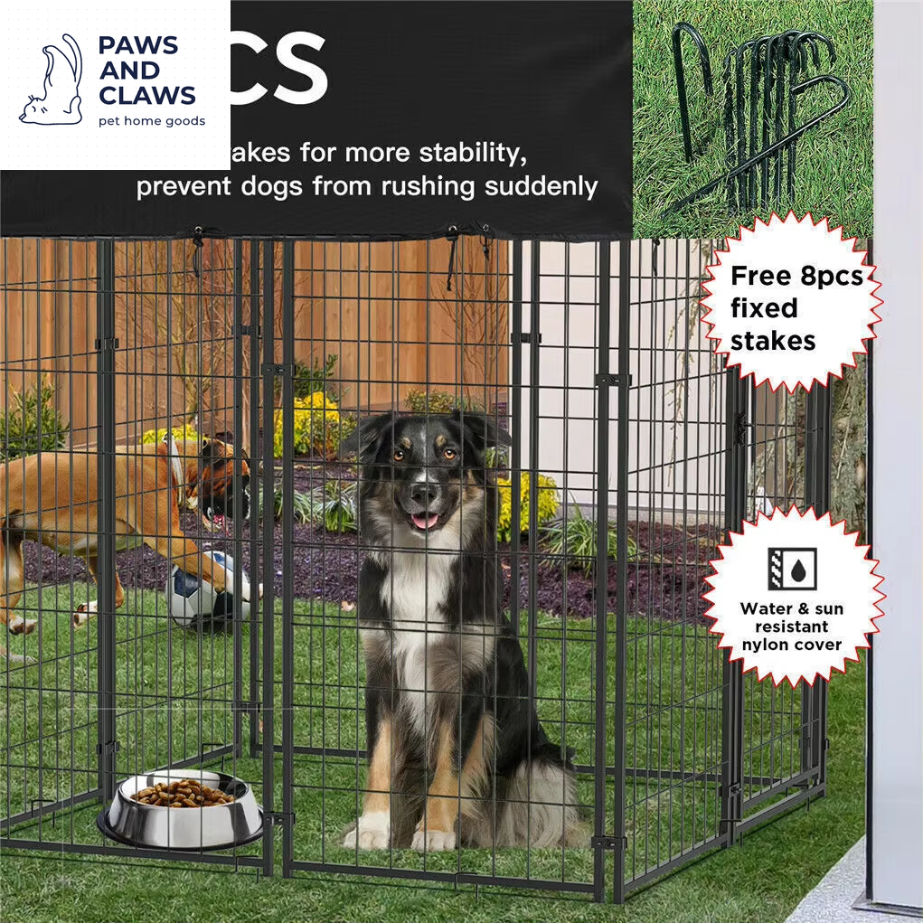 Extra Large Dog Cage Heavy Duty Pet Run Enclosure Pet Playpen with Roof Outdoor Pet Kennel High Fence