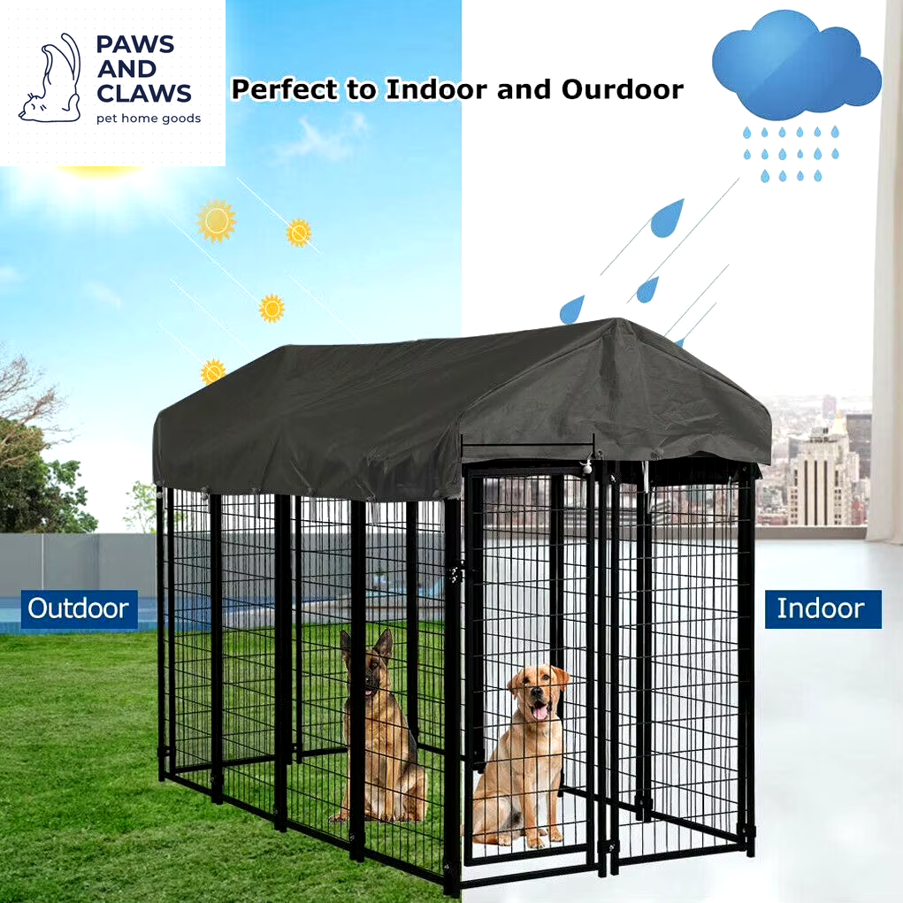 Extra Large Dog Cage Heavy Duty Pet Run Enclosure Pet Playpen with Roof Outdoor Pet Kennel High Fence