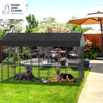 Extra Large Dog Cage Heavy Duty Pet Run Enclosure Pet Playpen with Roof Outdoor Pet Kennel High Fence