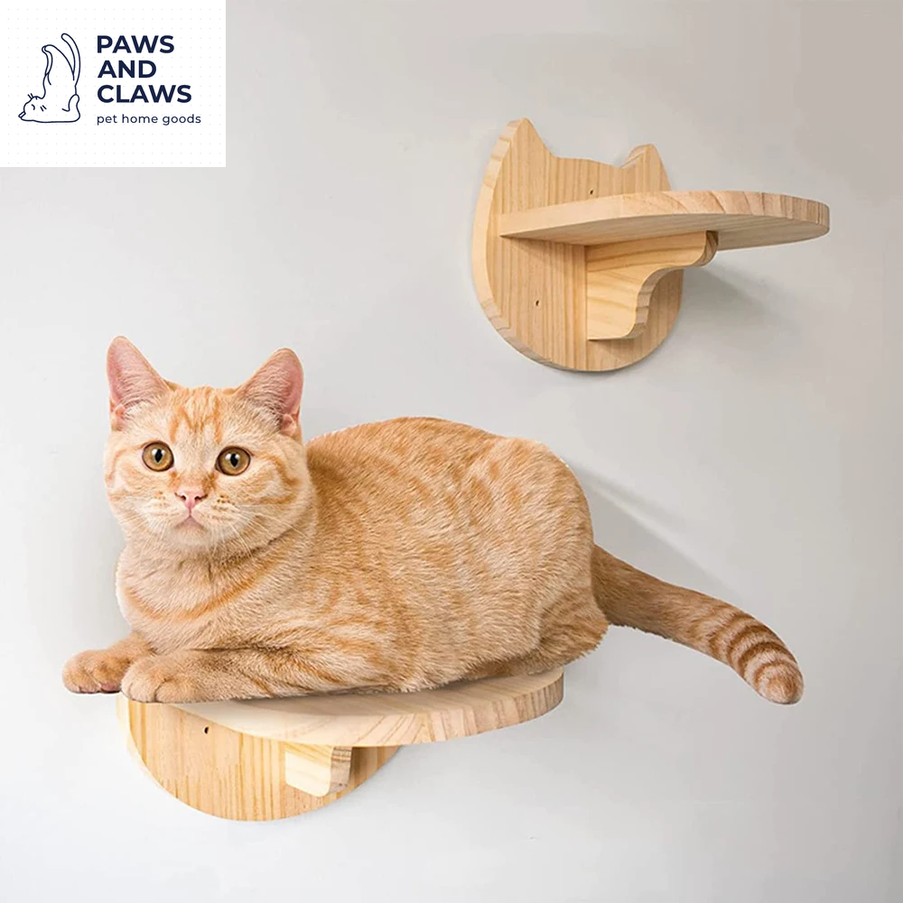 Cat Climbing Shelf Wall Mounted Four Step Stairway with Sisal Scratching Post for Cats Tree Tower Platform Jumping Pet Furniture