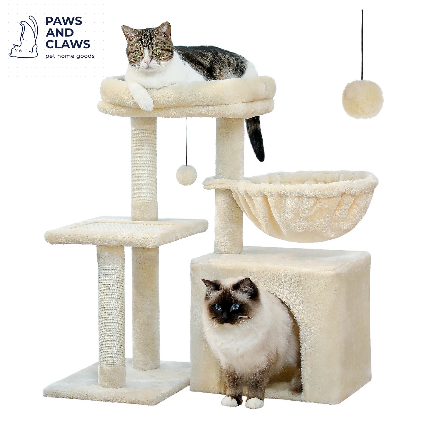 Cat Tree Cat Tower for Indoor Cats 2 Styles Cat Activity Tree with Cat Scratching Posts Big Hammock and Removable Top Perch Grey